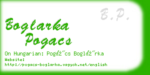 boglarka pogacs business card